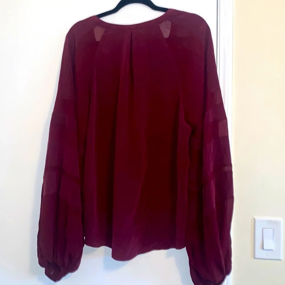 7 For All Mankind Balloon-Sleeve Silk Top - Picture 10 of 10